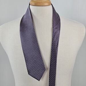 Lanvin Purple Silk Print Tie Men's Necktie | MINOR FLAW
